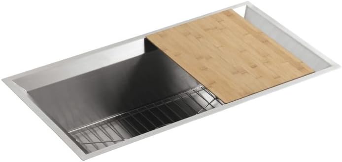Kohler 3158-NA Poise 33" x 18" x 9-3/4" Undermount single-bowl kitchen sink with cutting board and rack