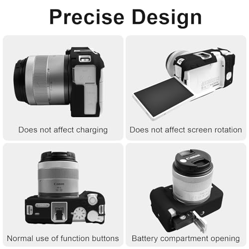 Funda Protectora para Cámara Canon EOS R50 V en Silicona Negra miniatura 3