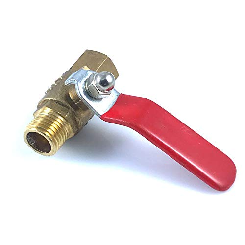 HMTE Accesorios de tubería, válvula de Bola de 1/4 Pulgadas, Material de latón, Macho a Hembra, Adaptador de acoplador de Grifo de Agua y Aire, Conector de Rosca con Mango