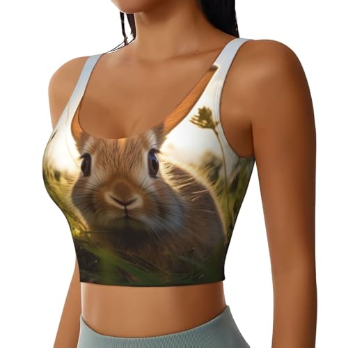 Brassière de sport imprimé cochons d'Inde extensible pour le fitness