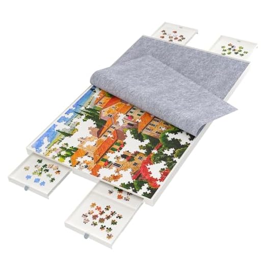 1500 Pieces Puzzle Board with Drawers and Cover,35"x27"Portable Jigsaw Puzzle Table for Adults Puzzle Tables with Drawers