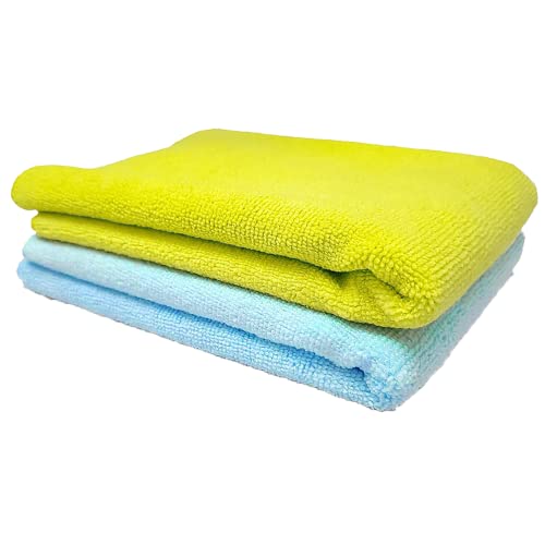 TANTRA Microfiber Cloth - 2 pcs - 40x40 cms - 340 GSM Blue/Yellow...