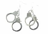 Miniblings Handschellen Ohrringe Hänger Polizei Handcuffs Handfesseln Fesseln XL - Handmade Modeschmuck I Ohrhänger Ohrschmuck versilbert