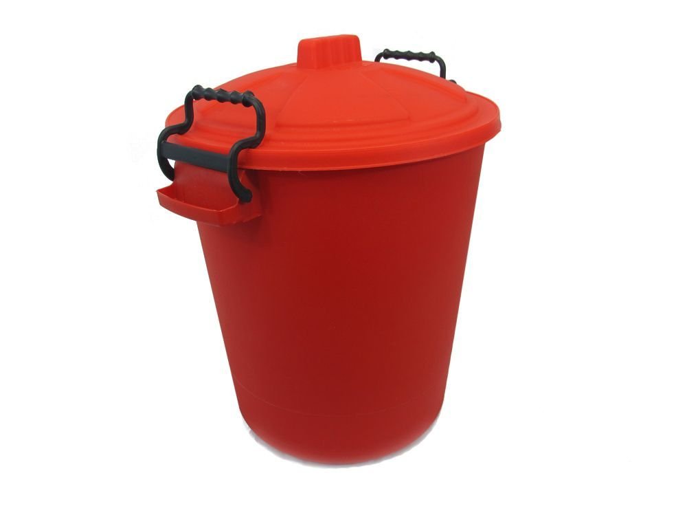 Ketoplastics Red Colou 50L Litre Heavy Duty Waste Bin/Rubbish Recycle (Red)