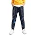 JXGSGOGO Boys Athletic Track Pants Soft Cotton Drawstring Sweatpants with Pockets Camo Blue Height 160cm