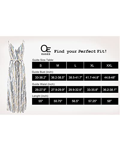 Ouges Summer Dresses For Women 2023 Maxi Dress Beach Vacation Adjustable Spaghetti Strap Dresses(Floral30,L) #TOP6