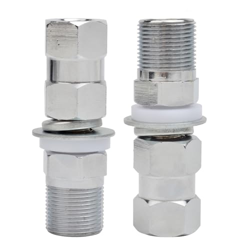 Image of (2pcs) Heavy Chrome-Plated Brass SO-239 Stud Mount CB Ham Radio Antenna Adapter for 3 /8-24 Threads Mount, fit Any 1 /2 inch Hole
