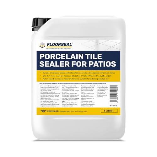 Porcelain Tile Sealer for Patios - Deepen Colour - Revive & Protect Outdoor Porcelains (5 Litre)