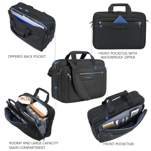 Image of VANKEAN Laptop Briefcase Fits 15.6 inch-16 inch Laptop Slim Expandable Shoulder Bag