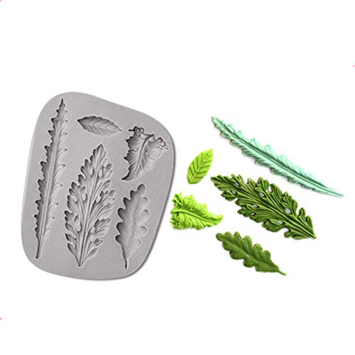 Koogel Tree Leaf Silicone Mold, Resin Mold Cake Fondant Silicone Mold Fondant Clay Mould Leaf Shape Diy Decorating Tool #TOP2