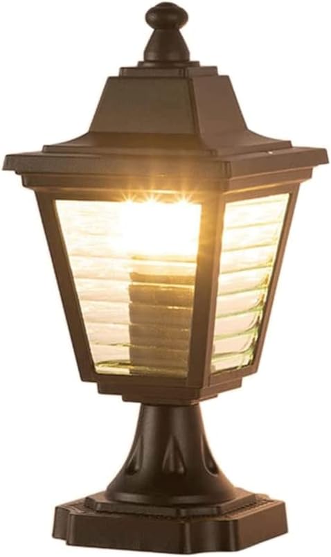 European-Style Courtyard Column Head Lamp, E27 Base Lamp, Outdoor Waterproof Floor Lamp, Villa Terrace Landscape Lamp, Garden Fence Decorative Lighting