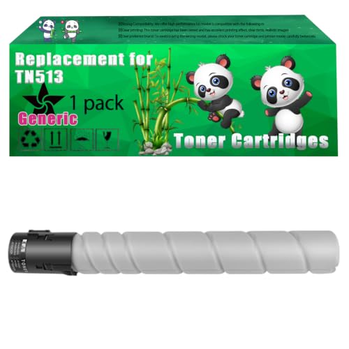 Image of TONCPEVE Replacement TN513 Toner Cartridges Compatible for Konica Minolta Bizhub 454 e Bizhub 554 e Printers, Up to 24400 Pages, Vivid Colors, Contains Chip (1 Pack Black)