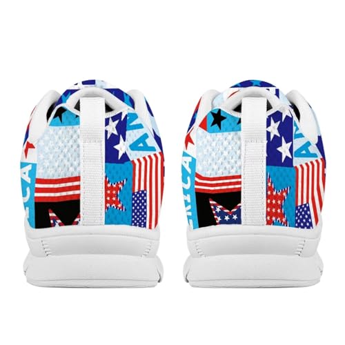 Image of GIFTPUZZ Mens Lace Up Athletic Trainers Running Sneakers Wedge Breathable Gym Lightweight Sports Tennis Shoes