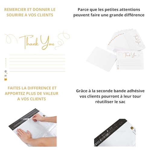 ShipSafely - 30 Versandtaschen / Verpackung XL (55 x 45 cm) – blickdicht, strapazierfähig, wasserdicht & wiederverwendbar mit Griff, Doppelklebeband, Versandtasche + Dankeskarten