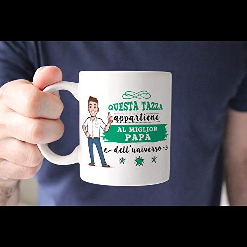 MUGFFINS (Taza en italiano) Papá. Tazas de café originales y desayuno para regalar papa. Esta taza pertenece al mejor… - Imagen 8