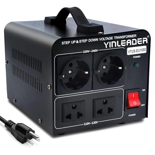 Image of 1000W 110V to 220V EU Voltage Converter Transformer Step Up /Down Converter | 110 /120 Volt - 220 /230 /240 Volt w /US Power Cord(NO 220V Power Cord) Yinleader