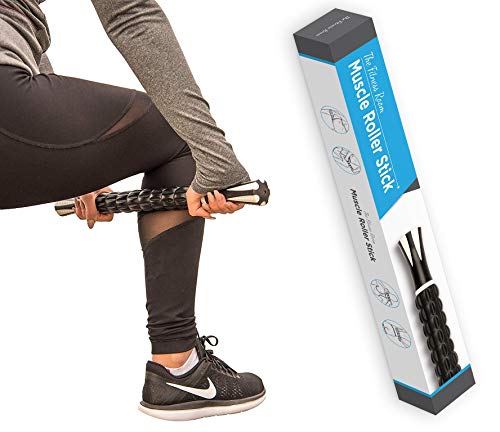 Premium Muscle Roller Massage Stick (18") - The Perfect Tool for Sore and Tight Muscles, Relieving Muscle Pain/Soreness, Exercise and Sports Performance, and Increased Flexibility