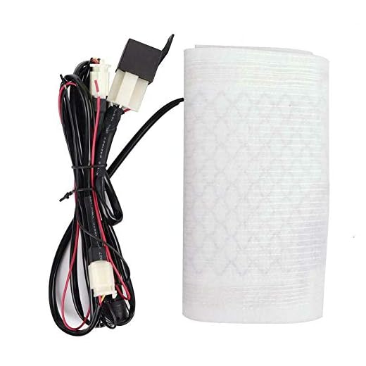 12V Motorcycle ATV UTV E-Bike Carbon Fiber Seat Heater Warmer Kit Round High-Low Switch Heated Pad