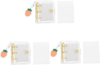 Ciieeo 3 Conjuntos De Mini Fichário De Argolas Para Cadernos Pequenos Diários Minúsculos Fichário De 3 Argolas Capa De Fichário De Pvc 3 Argolas Para Fichário De Folhas Soltas Capa