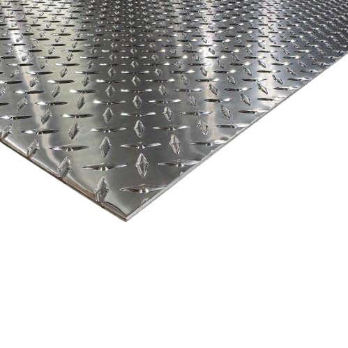 .125" Aluminum Diamond Plate Polished, 24" x 48", 1/8th inch Thick, 3003 Alloy - Garages, Trailers, Workbench, Projects