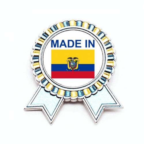 Broche Country Love Équateur en métal taille M pour veste et chapeau