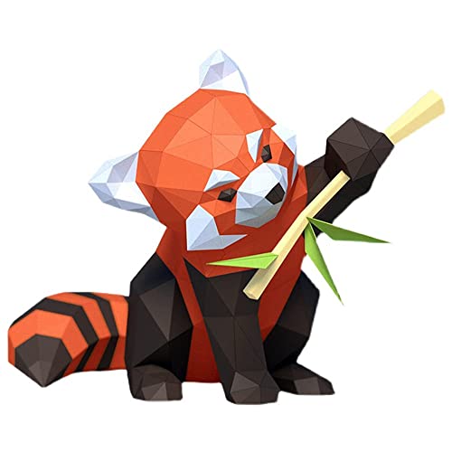 BDXZJ Papier Sculpture Origami Décoration, Red Panda DIY Papier Moule, 3D Papier Modèle Origami, Papier Sculpture Animale Décoration Murale pour Chambre d'enfants Et Décor À La Maison Cover