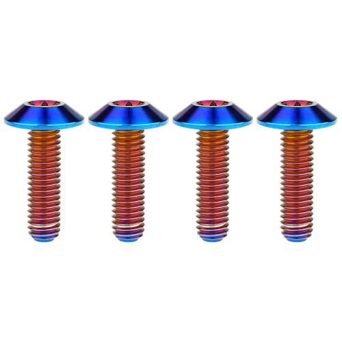 Titanium M4 M5 M6 Button Torx Head Bolt Screw (Burnt Blue, M5x20mm)
