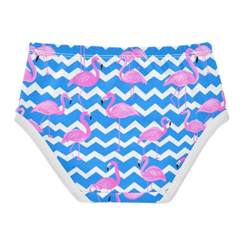 Wusikd Pink Flamingos Girls' Underwear Cotton Blue White Girls Briefs Soft Toddler Underwear 2T2