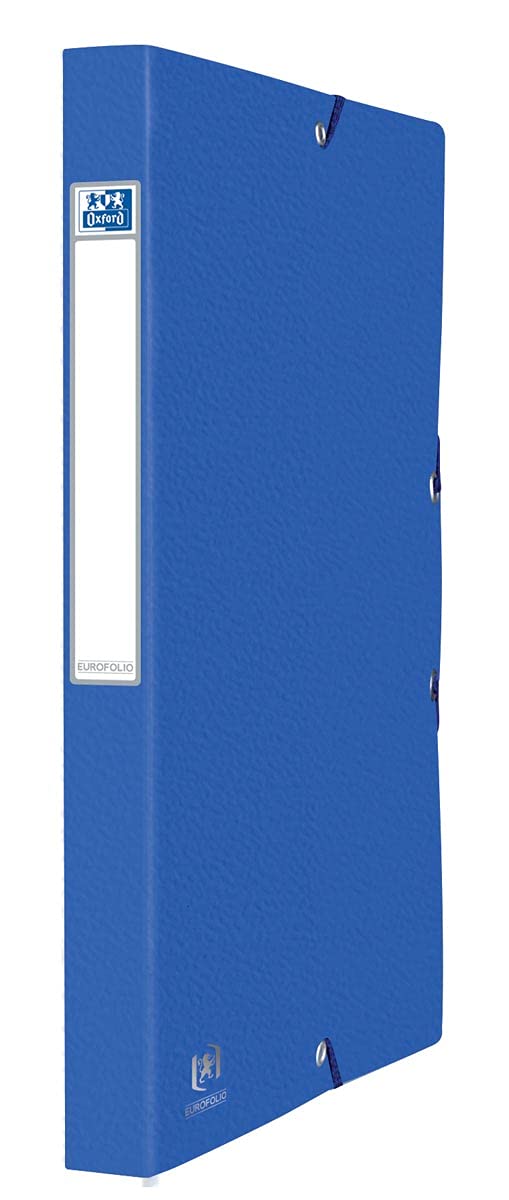 Oxford Eurofolio+ - 10 scatole da collezione, extra resistenti, in cartone da 600 g, 24 x 32 cm, larghezza dorso: 25 mm, per ca. 270 DIN A4 Blu