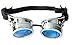 Ultra Plateado Con Azules Lentes Steampunk Gafas Cibernéticas Punk Victoriano Cosplay Gótico...