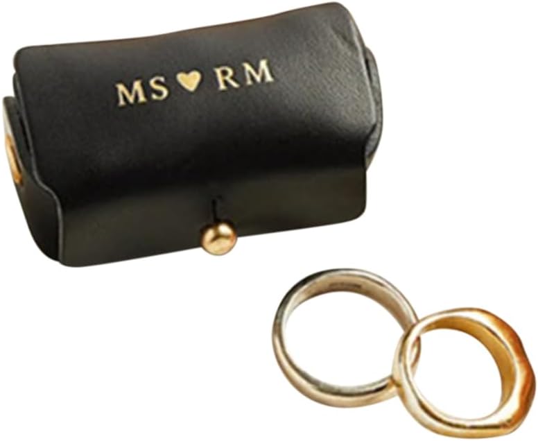 Danolapsi Wedding Ring Bearer Pouch for Dog Collar Leather