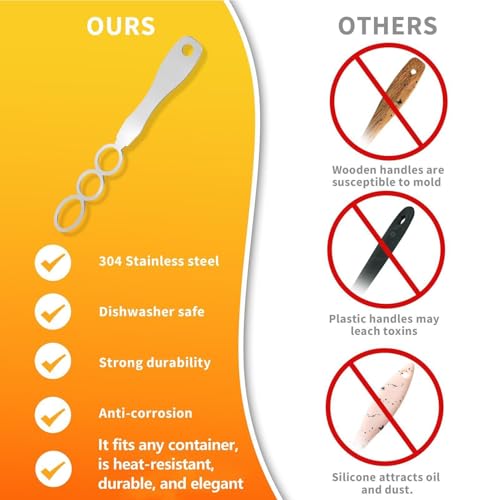 Jar Butter Churner,Kitchen Whisks Portable Stirring Tool | Dishwasher-Safe Hand Stirrer Manual Mixer for Thick Batter Sauce Yogurt - Image 6