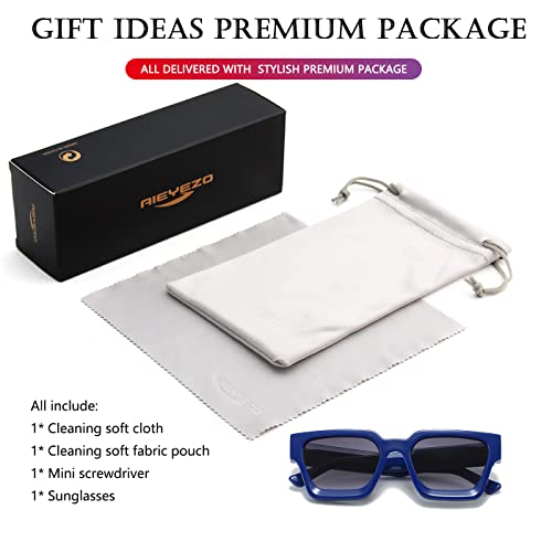 Image of AIEYEZO Square Sunglasses for Women Men Square Thick Frame Sun Glasses Simple Designer Style Shades
