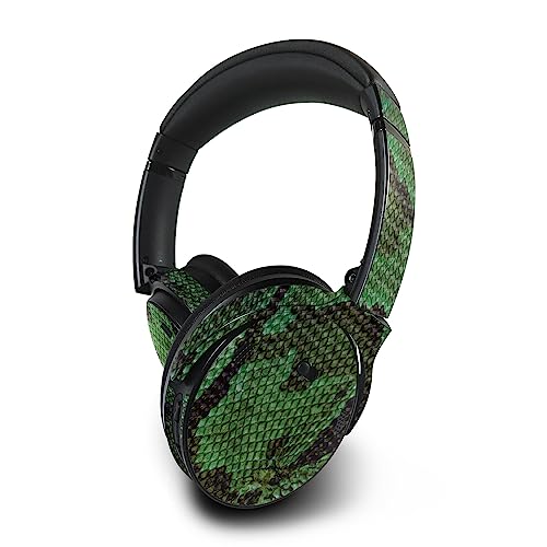 Image of MightySkins Carbon Fiber Skin Compatible with Bose QuietComfort 45 Headphones Green Serpent | Protective, Durable Textured Carbon Fiber Finish | Easy to Apply | Made in The USA