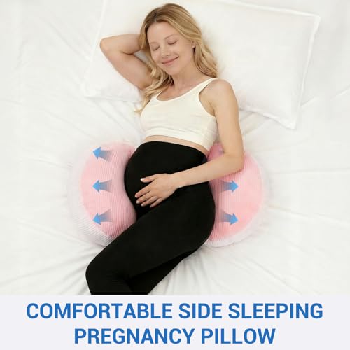 Image of Pregnancy Pillow for Pregnant Women, Memory Foam Pillow for Side Sleeper, Maternity Pillow Support for Back, Belly, HIPS, and Legs