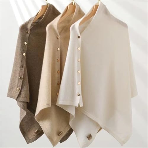 Women's Cashmere Shawl Wraps Casual Knitted Scarf Poncho Cape Lightweight Sweater Coat for Spring Fall Winter2