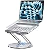 Laptop Stand for Desk with 360° Swivel Base, Multi-Angle Adjustable Laptop Riser for Work, Foldable & Portable Laptop Holder Mount for MacBook Air/Pro, Dell, HP, Lenovo, Notebooks Computer (10”-16”)