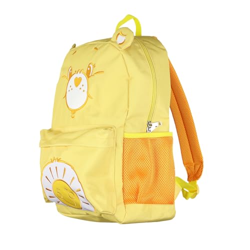 Mad Engine Care Bears Backpack Funshine Bear Embroidered Design 16 Book Bag with 3D Ears