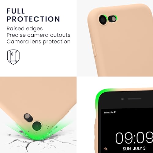 Image of kwmobile Case Compatible with Apple iPhone SE (2022) / SE (2020) / 8 /7 Case - Protective Slim TPU Phone Cover - Soft Matte Finish - Pastel Peach