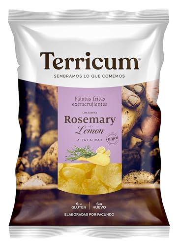 Facundo Terricum Edición Especial| Patatas Fritas Extracrujientes Rosemary & Lemon Artesanal 100% | 140g | Sabor Gourmet con Romero y Limón Natural