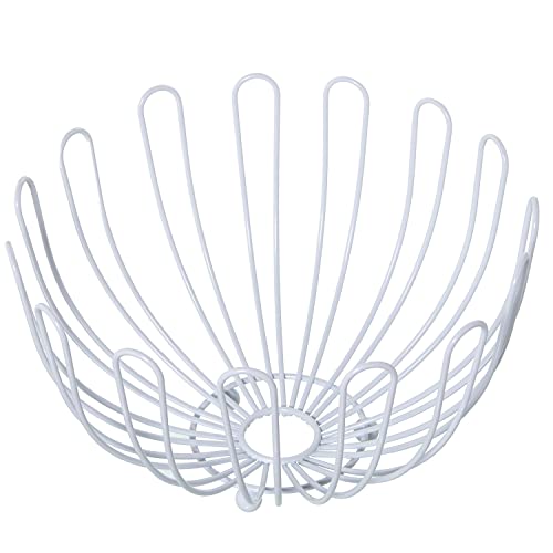 Frutta rotonda in metallo 30x19cm bianco