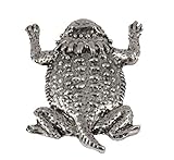 Horny Toad Pin, Pewter, 1.75 Inches, 100% Handmade in the USA, Short Horned Lizard, Reptile, Realistic, Metal, Lapel, Hat, Brooch, Gift, Jewlery, Over 1000 Wildlife Designs