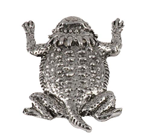 Horny Toad Pin, Pewter, 1.75 Inches, 100% Handmade in the USA, Short Horned Lizard, Reptile, Realistic, Metal, Lapel, Hat, Brooch, Gift, Jewlery, Over 1000 Wildlife Designs