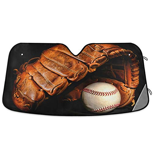 Oarencol Vintage Baseball Sun Shade for Car UV Protector 55