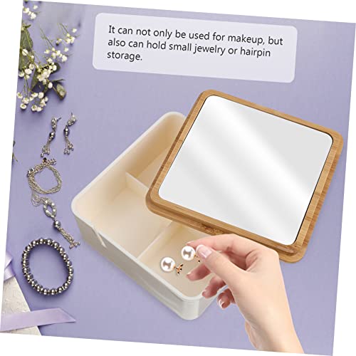 minkissy espejo de maquillaje portátil con caja y almacenamiento miniatura 5