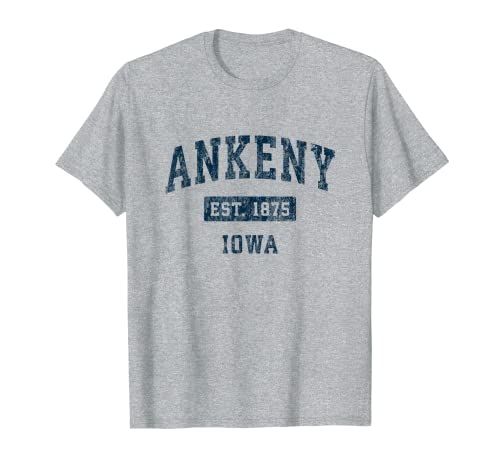 Ankeny Iowa IA Diseño deportivo vintage estampado azul marino Camiseta