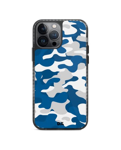 Image of DailyObjects Camouflage Blue Stride 2.0 Case Cover for iPhone 13 Pro Max| Polycarbonate TPU Slim Back Cover | Anti Shock, Scratch Resistant | Sturdy Design | Full Body Protection | Wireless Charging