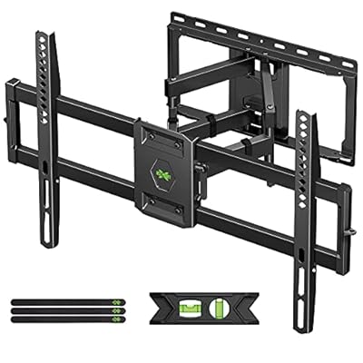 USX Mount Full Motion TV Wall Mount for Most 42-86 inch Flat Screen/LED/4K, TV Mount Bracket Dual Swivel Articulating Tilt 6 Arms, Max 16" Wood Studs, VESA 600x400mm, Holds up to 132lbs