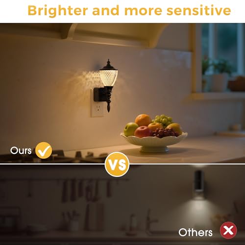 Image of L LOHAS LED Night Lights Plug into Wall,Vintage Night Light Dimmable 3000K | Dusk to Dawn Sensor,Soft White,Rotating Plug in Nightlight,Acrylic Industrial Classic Pillar Lamp,Farmhouse Stairways Hallway