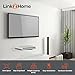 Link2Home Commercial Electric Series Tempered Glass Floating Entertainment Shelf, up to 20 lbs., Ideal for Streaming Devices and All TV Accessories, Space-Saving Under TV Shelf for Office, Bedroom